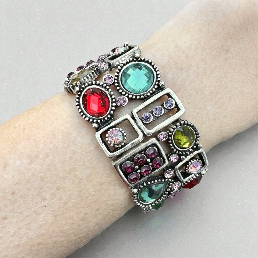 Premier Designs Jewel Bracelet “Sheerly Playful" Multicolor Colorful Rainbow
